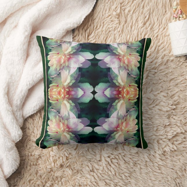 Pink Peony Flowers Multiplied Abstract Cushion (Blanket)