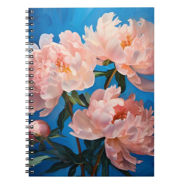 Pink Peony Flowers | Notebook (Front)