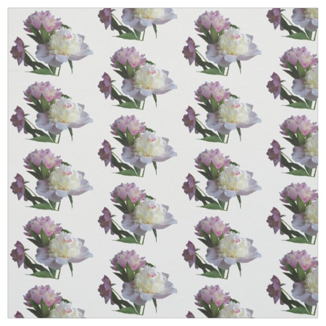 Pink Peony Flowers  Photo Custom  Fabric (Swatch)