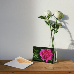 Pink Peony Garden Flower Get Well Soon Card