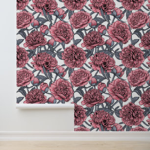 Pink peony garden wallpaper
