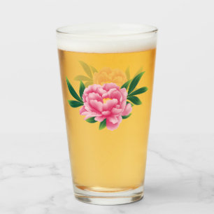 Pink Peony Glass