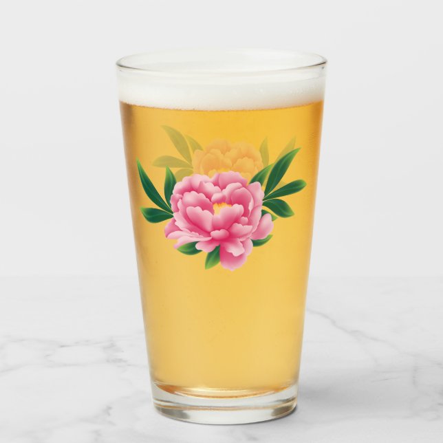 Pink Peony Glass (Front Filled)