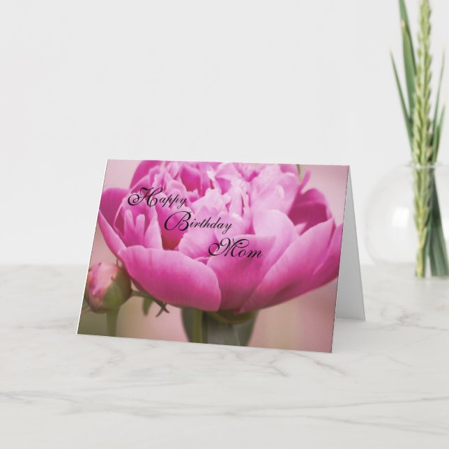 Pink Peony Happy Birthday Card (Front)