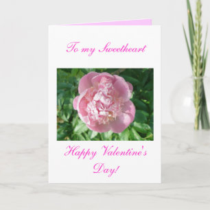 Pink Peony Happy Valentine's Day Card