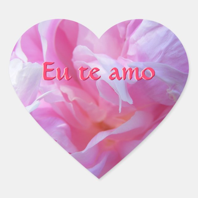 Pink Peony Heart Stickers (Front)
