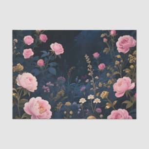 Pink Peony Midnight Garden Bloom Tissue Paper