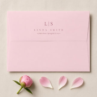 Pink Peony Monogram 50th Birthday Envelope