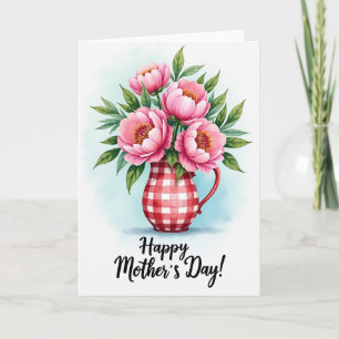 Pink Peony Mothers Day Card
