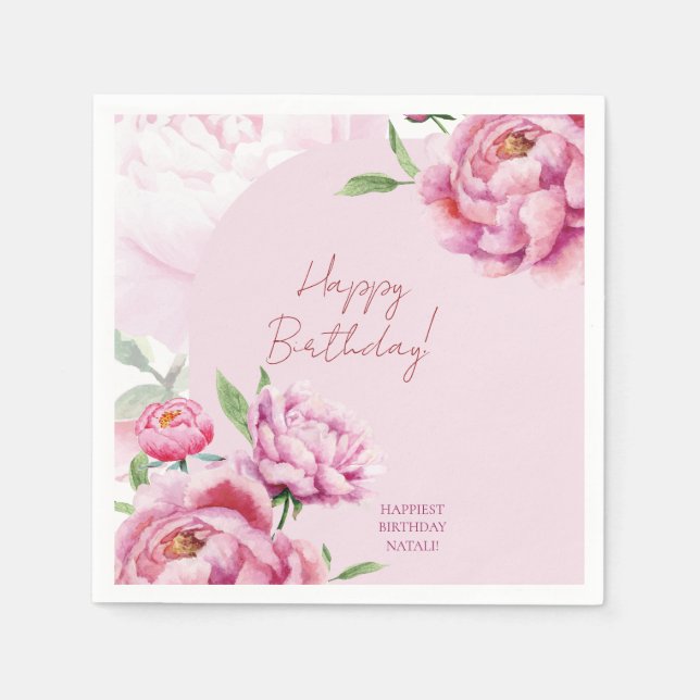 Pink Peony  Napkin (Front)