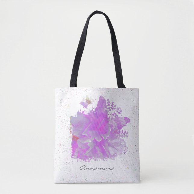 *~* Pink Peony Painting Art Butterfly Baby AR3 Tote Bag (Front)