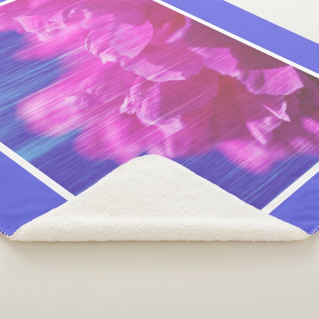 Pink Peony Pastel Flower Stylised Throw Blanket (3/4)