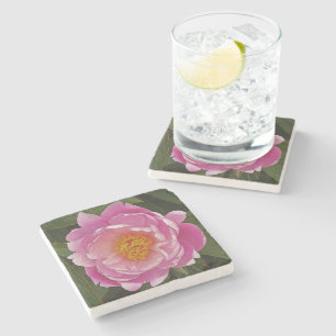 PINK PEONY (PEONY LIEBCHEN) STONE COASTER