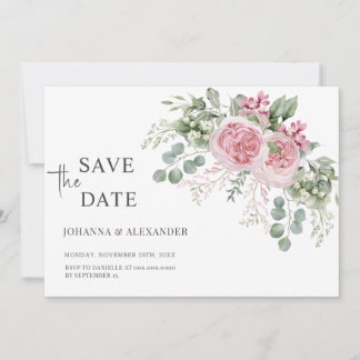 Pink Peony Petals Unique Wedding Save The Date