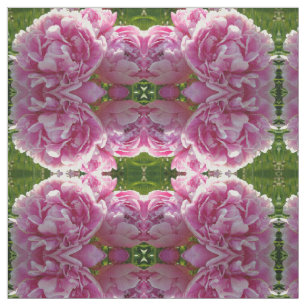 Pink Peony photo cottage farmhouse floral garden Fabric