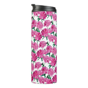 Pink Peony Photo Pattern Romantic Girly Modern Thermal Tumbler