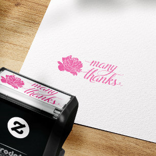 Pink Peony Thank You Self-Inking Stamp