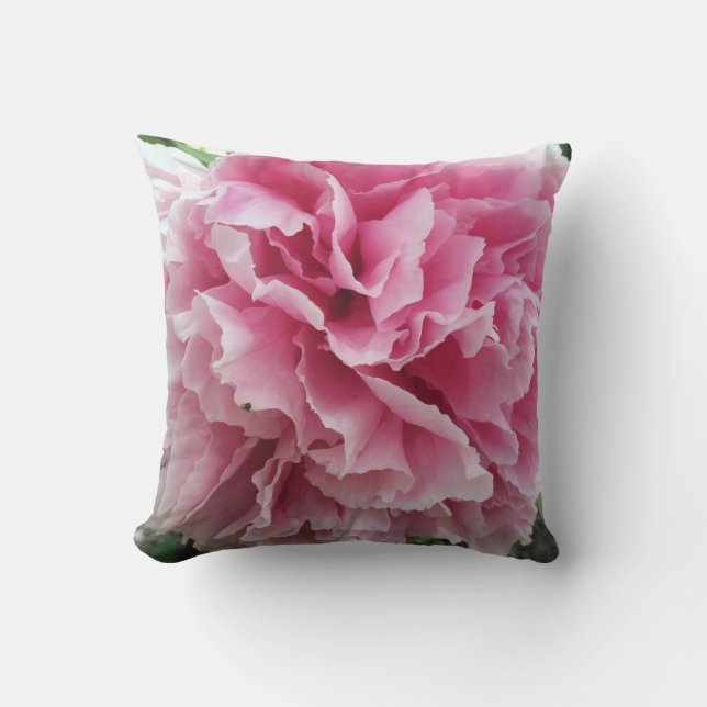 Pink Peony Throw Pillow (Front)