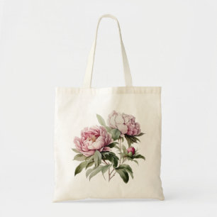 Pink Peony Watercolor Flowers Floral Peonies Tote Bag