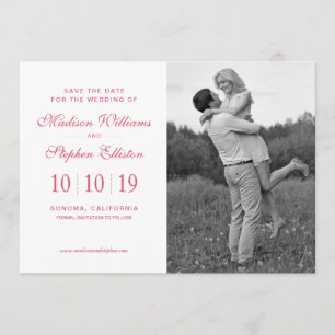 Pink Peony Watercolor Flowers - Save the Date