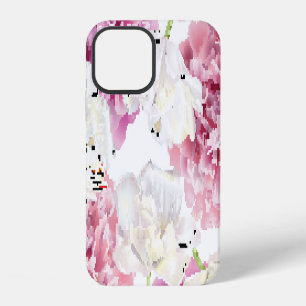 Pink Peony White Tulip Vintage iPhone 12 Case