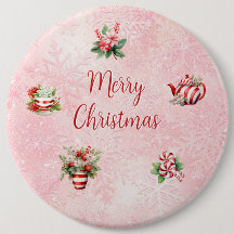 Pink Peppermint Christmas Tea Party Snowflake