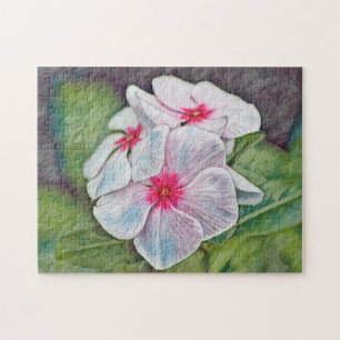 Pink Periwinkle Flower Art Puzzle