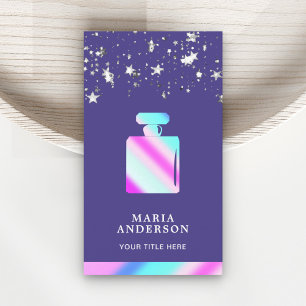 Pink Periwinkle Fragrance Gradient Perfume Bottle Business Card
