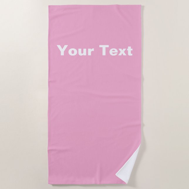 Pink Personalise Beach Towel (Front)