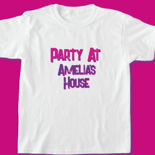 Pink  Personalised Birthday Party T-Shirt
