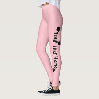 Pink Personalised Butterfly Name Leggings