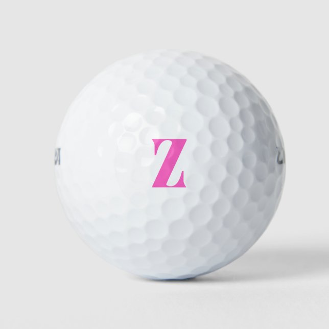 Pink Personalised Custom Monogram Golf Balls (Front)