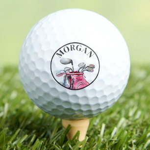 Pink Personalised Custom Monogram Golf Balls