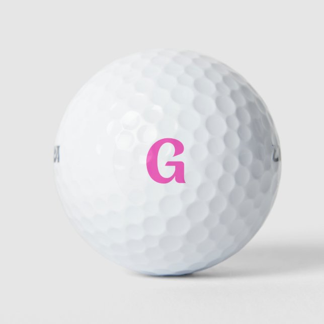 Pink Personalised Custom Monogram Golf Balls (Front)