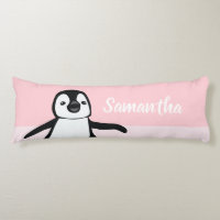 Pink Personalised Cute Penguin Illustration