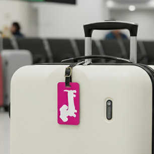 Pink Personalised Dachshund Luggage Bag Tag 