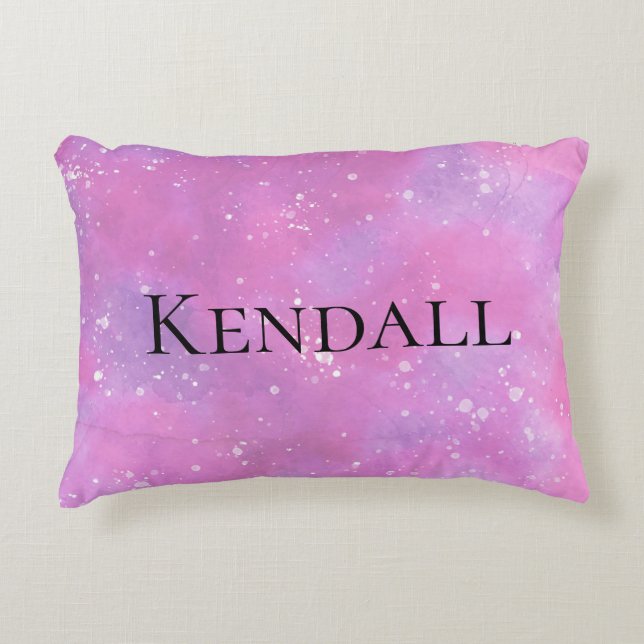 Pink Personalised Fantasy Princess Girly Decorative Cushion (Front)