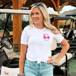Pink Personalised Golf Cart  Tri-Blend Shirt