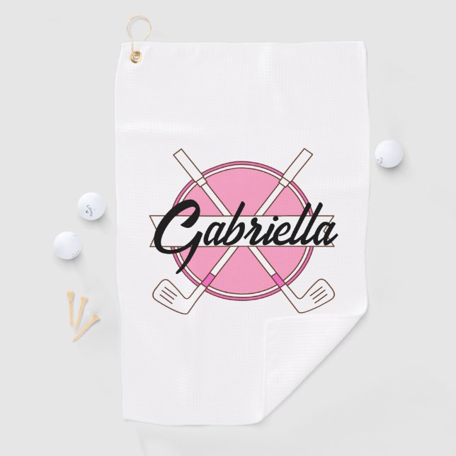 Pink Personalised Golf Monogram  Towel (InSitu)