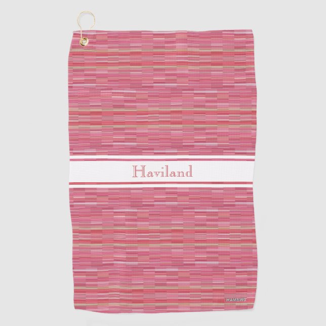 Pink Personalised Golf Towel HAMbWG (Front)