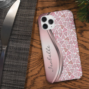 Pink Personalised hearts Valentine Love  iPhone 13 Case