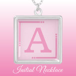 Pink personalised initial silver plated necklace<br><div class="desc">Personalised necklace /  pendant.
Add your initial.
Colour scheme: pink</div>