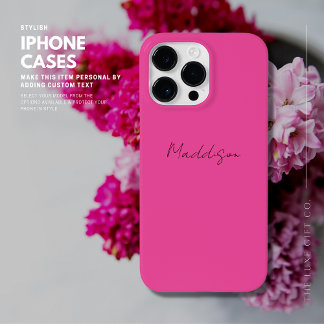 Pink Personalised iPhone Case Script Name
