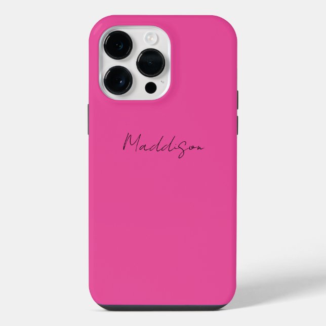 Pink Personalised iPhone Case Script Name (Back)