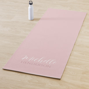 Pink Personalised Monogram Custom Name Yoga Mat