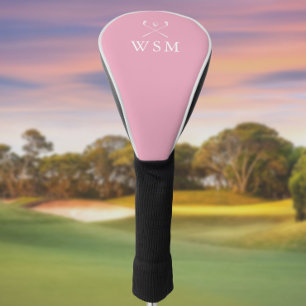 Pink Personalised Monogram Golf Clubs Golf Head Cover