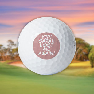 Pink Personalised Name Funny Lost Golf Balls