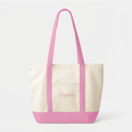 Pink personalised name gift tote bag