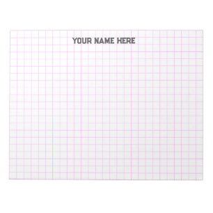 Pink Personalised Name Large Graph Paper Notepad