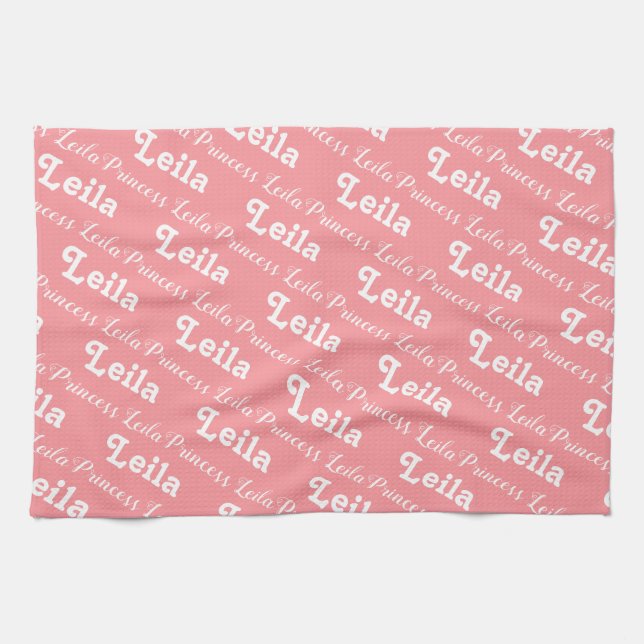 Pink Personalised name towel   (Horizontal)